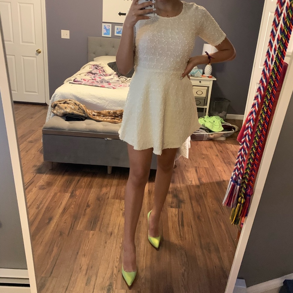 White Peplum Dress